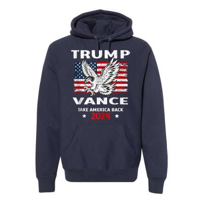 Trump Vance 2024 Eagle Usa Flag Print Premium Hoodie