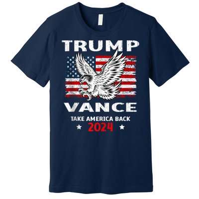 Trump Vance 2024 Eagle Usa Flag Print Premium T-Shirt