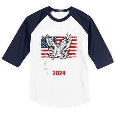 Trump Vance 2024 Eagle Usa Flag Print Baseball Sleeve Shirt