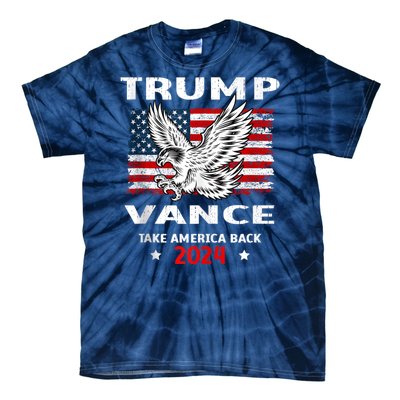 Trump Vance 2024 Eagle Usa Flag Print Tie-Dye T-Shirt