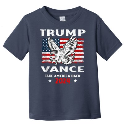 Trump Vance 2024 Eagle Usa Flag Print Toddler T-Shirt