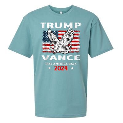 Trump Vance 2024 Eagle Usa Flag Print Sueded Cloud Jersey T-Shirt