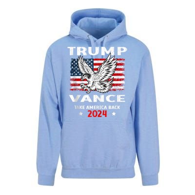 Trump Vance 2024 Eagle Usa Flag Print Unisex Surf Hoodie