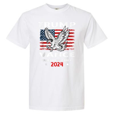 Trump Vance 2024 Eagle Usa Flag Print Garment-Dyed Heavyweight T-Shirt