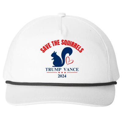 Trump Vance 2024 Save The Squirrels Snapback Five-Panel Rope Hat