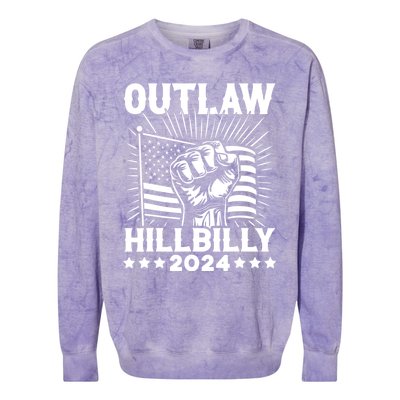 Trump Vance 2024 Donald Trump J.D. Vance Outlaw Hillbilly Colorblast Crewneck Sweatshirt