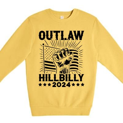 Trump Vance 2024 Donald Trump J.D. Vance Outlaw Hillbilly Premium Crewneck Sweatshirt