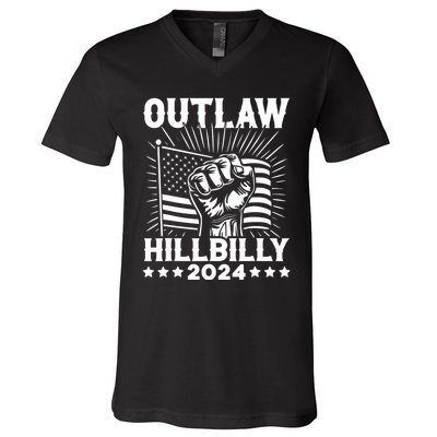 Trump Vance 2024 Donald Trump J.D. Vance Outlaw Hillbilly V-Neck T-Shirt