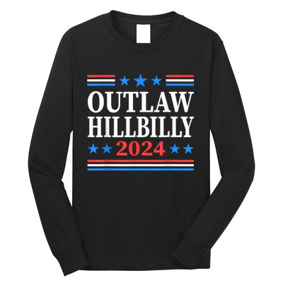 Trump Vance 2024 Outlaw Hillbilly Us Flag Vintage Long Sleeve Shirt