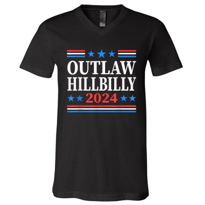 Trump Vance 2024 Outlaw Hillbilly Us Flag Vintage V-Neck T-Shirt