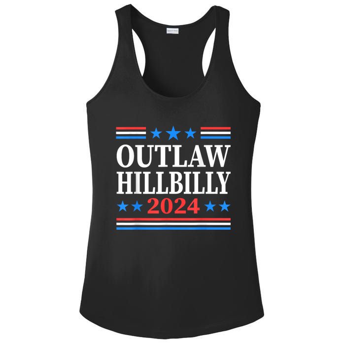 Trump Vance 2024 Outlaw Hillbilly Us Flag Vintage Ladies PosiCharge Competitor Racerback Tank