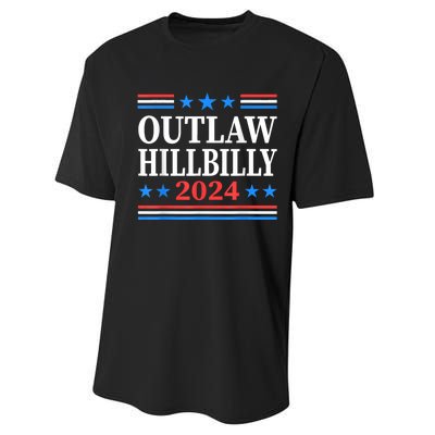 Trump Vance 2024 Outlaw Hillbilly Us Flag Vintage Performance Sprint T-Shirt