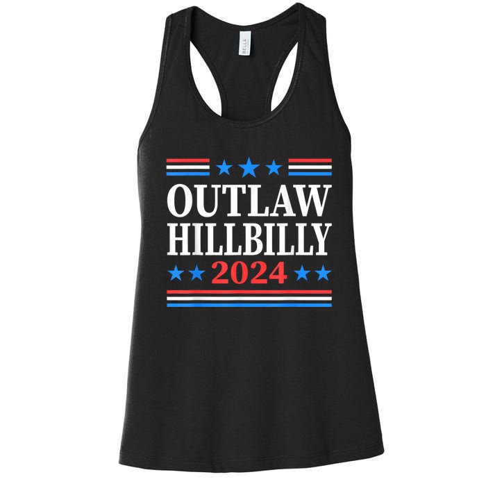 Trump Vance 2024 Outlaw Hillbilly Us Flag Vintage Women's Racerback Tank