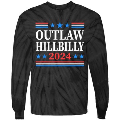 Trump Vance 2024 Outlaw Hillbilly Us Flag Vintage Tie-Dye Long Sleeve Shirt