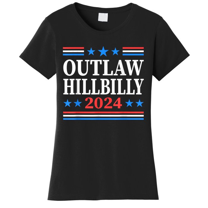 Trump Vance 2024 Outlaw Hillbilly Us Flag Vintage Women's T-Shirt