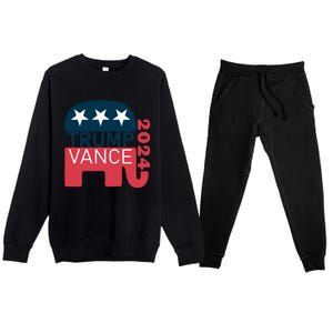 Trump Vance 2024 President Vote Usa Election Maga Gift Premium Crewneck Sweatsuit Set