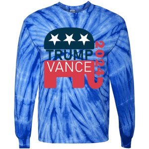 Trump Vance 2024 President Vote Usa Election Maga Gift Tie-Dye Long Sleeve Shirt