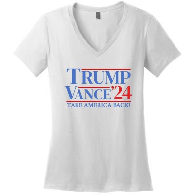 Trump Vance 24 Take America Back Women's V-Neck T-Shirt