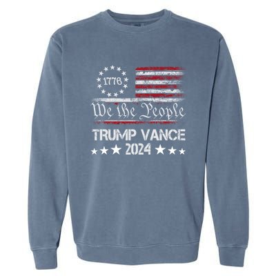 Trump Vance 2024 President Trump Supporter Re Election Garment-Dyed Sweatshirt