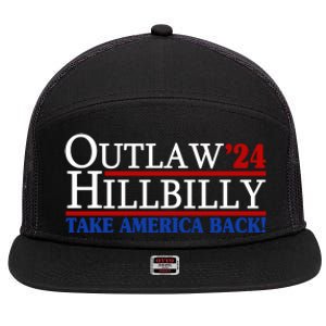 Trump Vance 2024 Outlaw Hillbilly Take America Back 7 Panel Mesh Trucker Snapback Hat