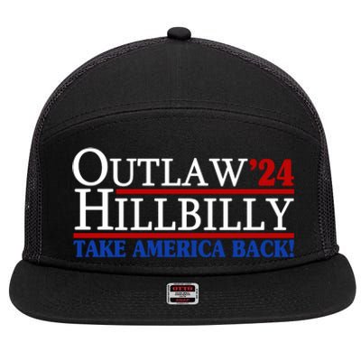 Trump Vance 2024 Outlaw Hillbilly Take America Back 7 Panel Mesh Trucker Snapback Hat