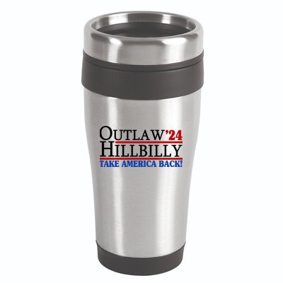Trump Vance 2024 Outlaw Hillbilly Take America Back 16oz Travel Tumbler