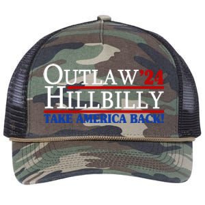 Trump Vance 2024 Outlaw Hillbilly Take America Back Retro Rope Trucker Hat Cap