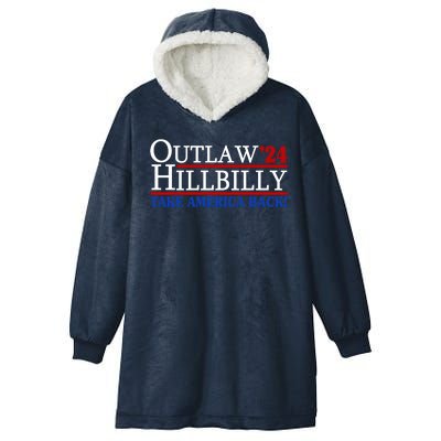 Trump Vance 2024 Outlaw Hillbilly Take America Back Hooded Wearable Blanket