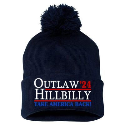 Trump Vance 2024 Outlaw Hillbilly Take America Back Pom Pom 12in Knit Beanie