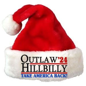 Trump Vance 2024 Outlaw Hillbilly Take America Back Premium Christmas Santa Hat