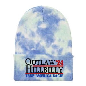 Trump Vance 2024 Outlaw Hillbilly Take America Back Tie Dye 12in Knit Beanie