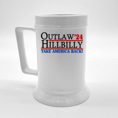 Trump Vance 2024 Outlaw Hillbilly Take America Back Beer Stein