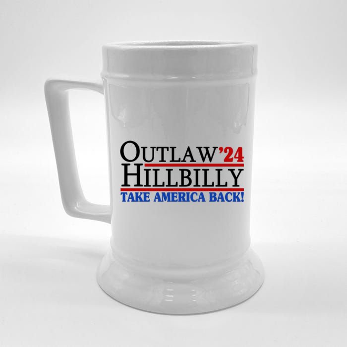 Trump Vance 2024 Outlaw Hillbilly Take America Back Beer Stein