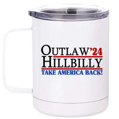 Trump Vance 2024 Outlaw Hillbilly Take America Back 12 oz Stainless Steel Tumbler Cup