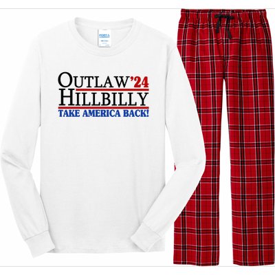 Trump Vance 2024 Outlaw Hillbilly Take America Back Long Sleeve Pajama Set