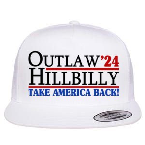 Trump Vance 2024 Outlaw Hillbilly Take America Back Flat Bill Trucker Hat