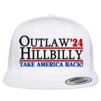 Trump Vance 2024 Outlaw Hillbilly Take America Back Flat Bill Trucker Hat