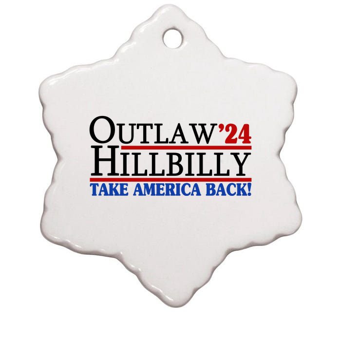 Trump Vance 2024 Outlaw Hillbilly Take America Back Ceramic Star Ornament