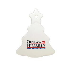 Trump Vance 2024 Outlaw Hillbilly Take America Back Ceramic Tree Ornament