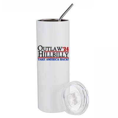 Trump Vance 2024 Outlaw Hillbilly Take America Back Stainless Steel Tumbler