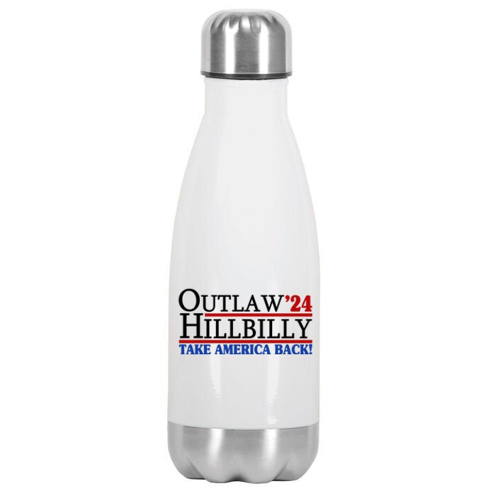 Trump Vance 2024 Outlaw Hillbilly Take America Back Stainless Steel Insulated Water Bottle