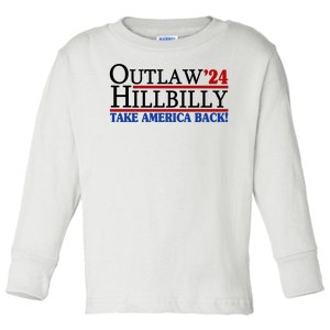 Trump Vance 2024 Outlaw Hillbilly Take America Back Toddler Long Sleeve Shirt