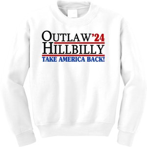 Trump Vance 2024 Outlaw Hillbilly Take America Back Kids Sweatshirt