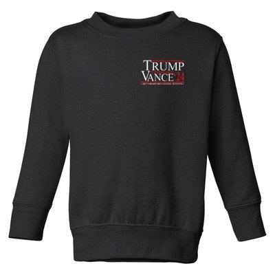 Trump Vance 2024 Not Friends With School Shooters Font & Back Toddler Sweatshirt