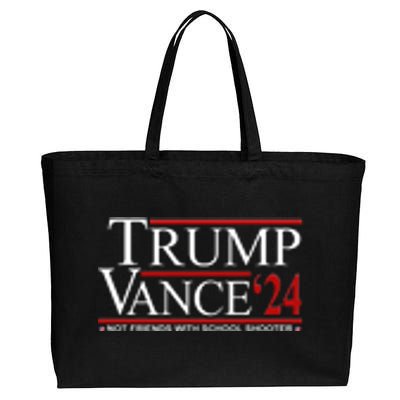 Trump Vance 2024 Not Friends With School Shooters Font & Back Cotton Canvas Jumbo Tote