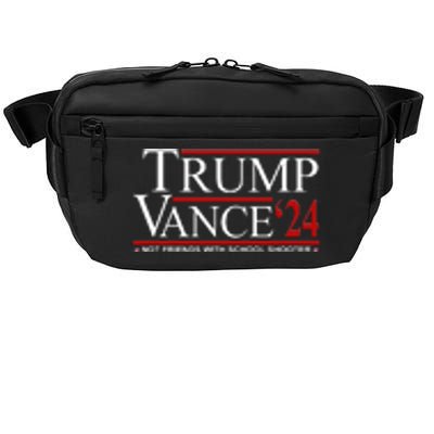 Trump Vance 2024 Not Friends With School Shooters Font & Back Crossbody Pack