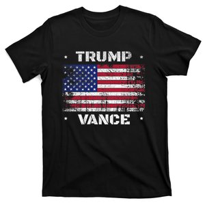 Trump Vance 2024 Distressed Us Flag Election President 2024 T-Shirt