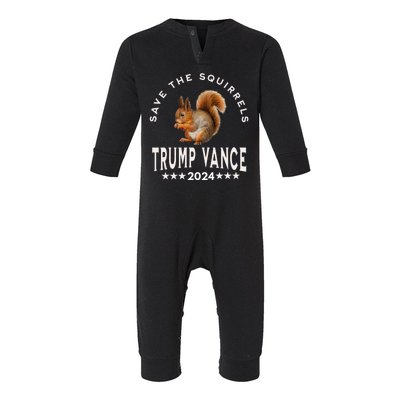 Trump Vance 2024 Save The Squirrels Save The Squirrels Trump Infant Fleece One Piece