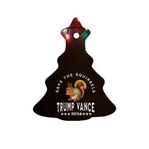 Trump Vance 2024 Save The Squirrels Save The Squirrels Trump Ceramic Tree Ornament