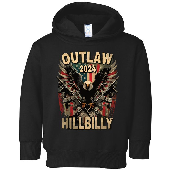 Trump Vance 2024 Outlaw Hillbilly Us Flag Vintage Elections Toddler Hoodie